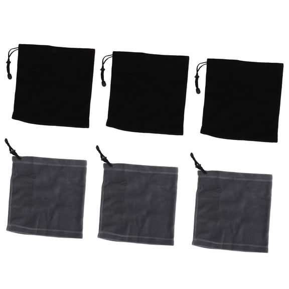 YAHHU 6 Pieces Winter Ski Neck Gaiter Drawstring Neck Warmer Unisex Windproof Thermal Face Scarf for Outdoor Skiing Fishing Cycling, Black and Gray (12.99 x 7.87 x 2.36 inches / 33x20x6 cm)