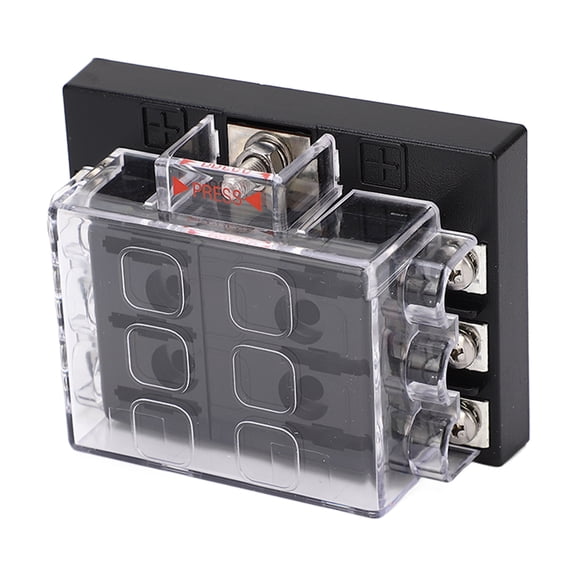 YAHHU 6 Way Blade Fuse Box ATC ATO Waterproof Block Panel Board with Negative Bus for Car RV Trailer Truck Van 12-36VDC