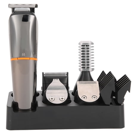 YAHHU 6-in-1 Electric Hair Clipper Trimmer Professional Cordless Grooming Kit for Men, Rechargeable Styling Tool with USB Charging, Includes 5 Guide Combs and Storage Box, Black