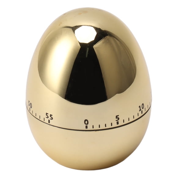 YAHHU 60 Minutes Egg Model Mechanical Timer Cooking Alarm Clock Manual Timer for Kitchen Gold (3.1x2.6 inches / 8x6.5 cm)
