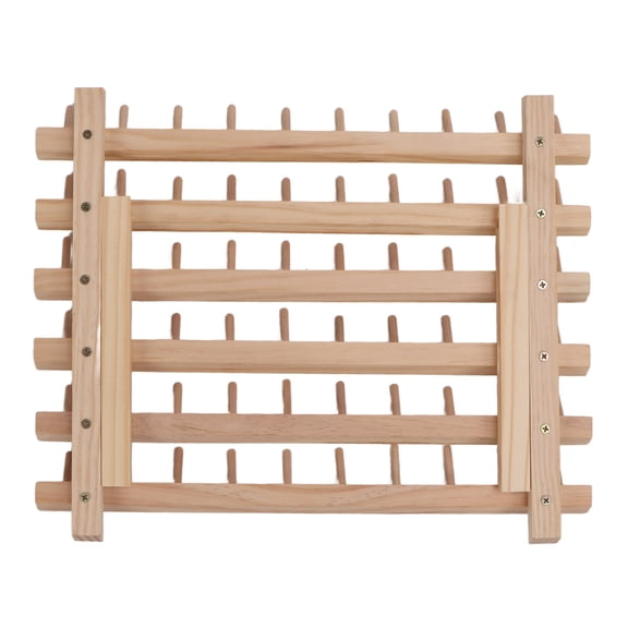 YAHHU 60 Spools Wooden Thread Rack DIY Easy Storage Safe Eco Friendly Beechwood Folding Thread Holder Thread Organizer for Quilting, 11.8 x 15.7 inches / 30 x 40 cm[cite: 1]