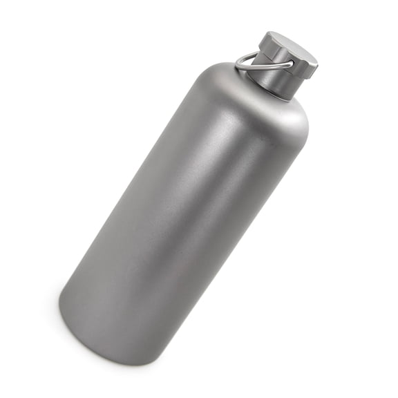 YAHHU 600ml / 20 oz Pure Titanium Water Bottle Large Capacity Lightweight Outdoor Camping Backpacking Hydration Gear