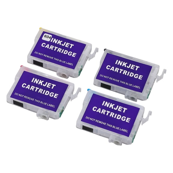 YAHHU 604XL Empty Refillable Ink Cartridge Replacement for Expression Home XP-2200 XP-2205 XP-3200 XP-4200 XP-3205 XP-4205 Workforce WF-2910 WF-2930 WF-2950 4 Color Set, 3.15 inches / 8 cm