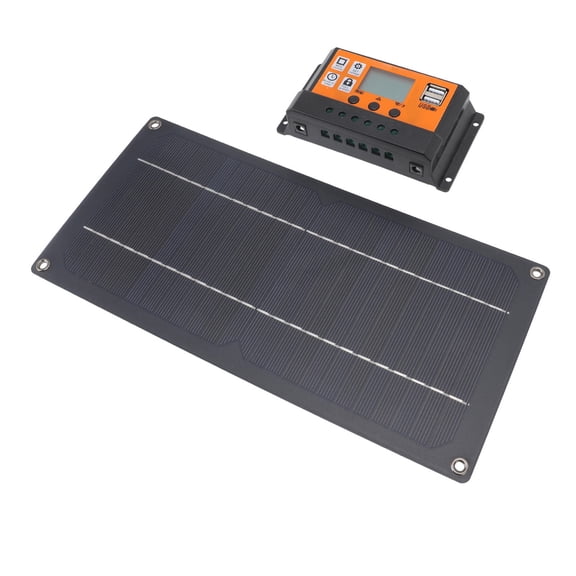 YAHHU 60W Monocrystalline Solar Panel Controller Kit  12V/24V Adaptive Charger, 100A, Ideal for RV, Car, Boat, and Solar Street Lights