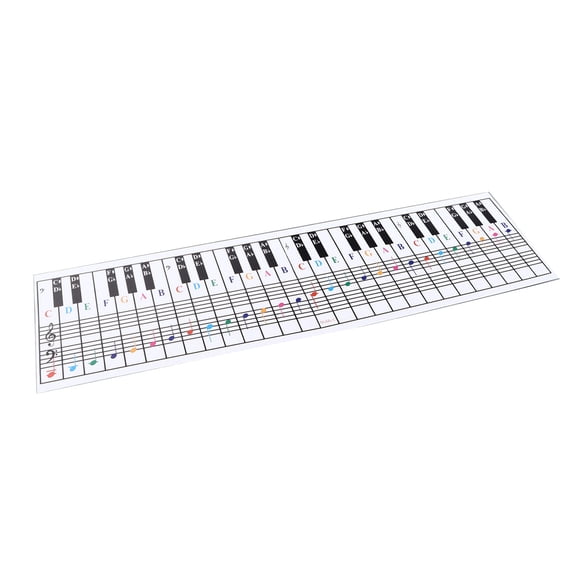 YAHHU 61 88 Keys Piano Keyboard Chart Music Notes Reference Card, Electric Piano Fingering Practice Card for Beginners, Coated Paper, 33cm / 12.99in