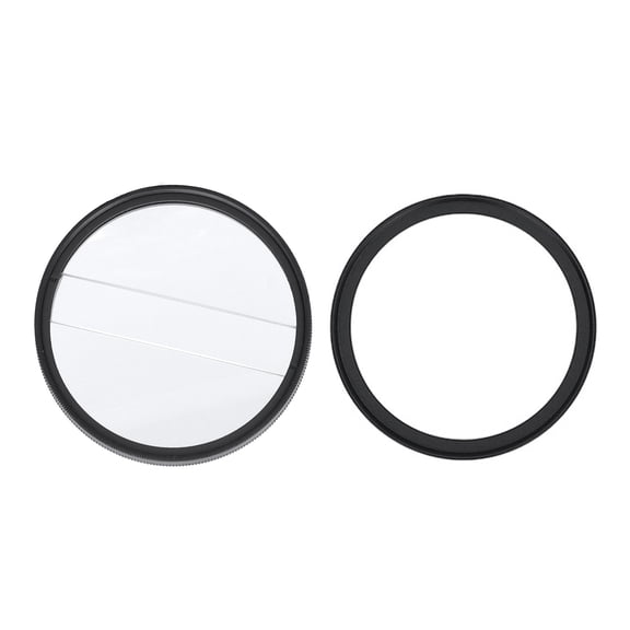 YAHHU 62mm Double Split Diopter Filter, Glass Double Half Moon Blur Special Effects Filter for Mirrorless and SLR Cameras, Includes Adapter Ring