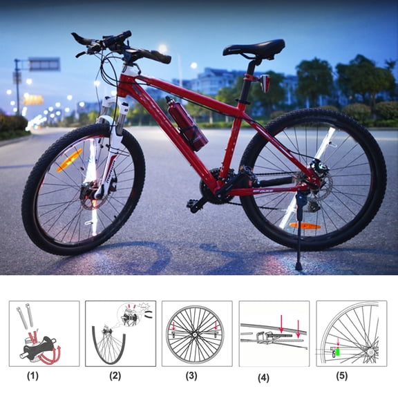 YAHHU 64 LEDs Wireless Bicycle Spokes Lights Color Changing Programmable Wheel Light