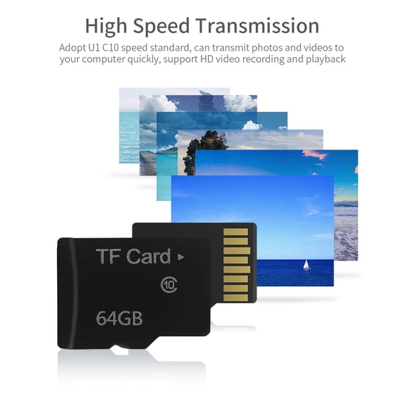 YAHHU 64GB Micro SDXC UHS-I High Speed Flash Memory Card, TF Card for Smartphones, Android Pad, Dash Cameras and MP3 Player (2.00 inches / 5.08 cm)