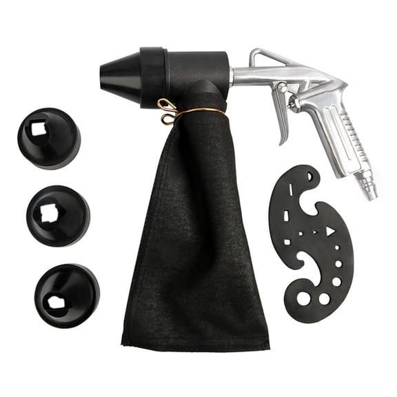 YAHHU 6PCS Pneumatic Sandblasting Machine Set Handheld Sand Blaster with 450ml Bag (15.2 fl oz) Tools for Rust Removal Polishing Refurbishing JP Connector 120 PSI