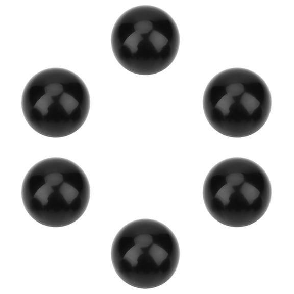 YAHHU 6Pcs Black M12 Threaded 40mm / 1.57 in Diameter Round Handle Ball Knob Replacement for Machine Tools, Polished Plastic Machinery Replacement Knobs