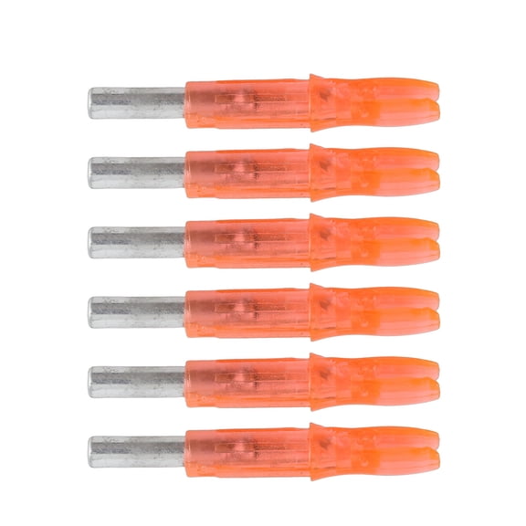 YAHHU 6Pcs Lighted Arrow Nocks High Visibility High Light Transmittance Water Proof 6.2mm / 0.24 inches LED Lighted Nocks for Archery Red