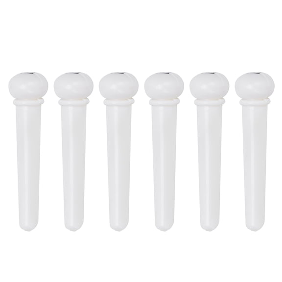 YAHHU 6Pcs Plastic Bridge Pin Acoustic Guitar Pegs Replacement Stringed Instrument Accessories for Acoustic Guitars 1.2 inches / 31.5 mm White Classic Design Durable Easy Installation