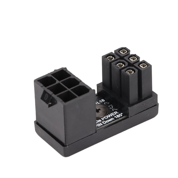 YAHHU 6Pin Female to 6pin Male Graphics Card Adapter 180 Degree Angled Connector Welded Firmly U Turn for Desktop Computer Replacement Part PH36B+ 2.36 inches / 6 cm[cite: 1]