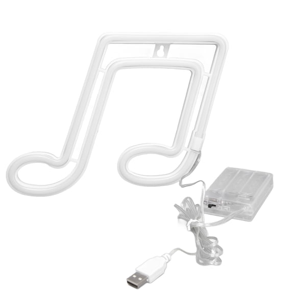YAHHU 7.9 inches / 20 cm LED Music Note Neon Night Light Concert Wall Lamp Party Wall Hanging Neon Lamp Red Light
