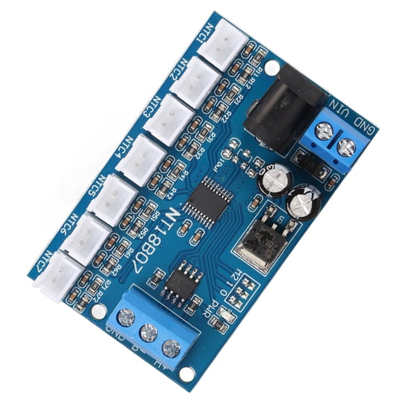 YAHHU 7 Channel RS485 Module NTC Temperature Sensor Board MODBUS RTU Paperless Recorder PLC NT18B07 Acquisition Controller (6x4x2 inches / 15.24x10.16x5.08 cm)
