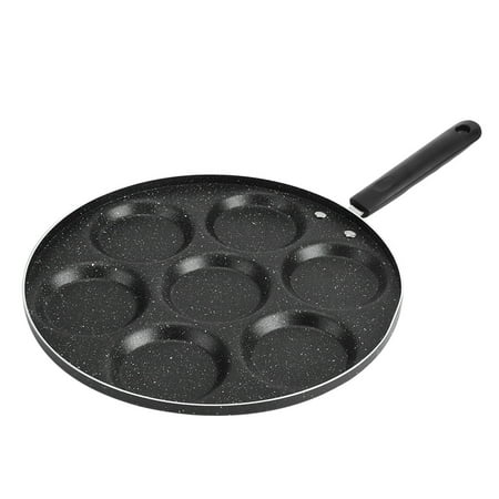 YAHHU 7 Holes Nonstick Frying Pan Burger Mold Aluminum Cooking Skillet Household Kitchen Cookware (18.5 in / 47 cm)