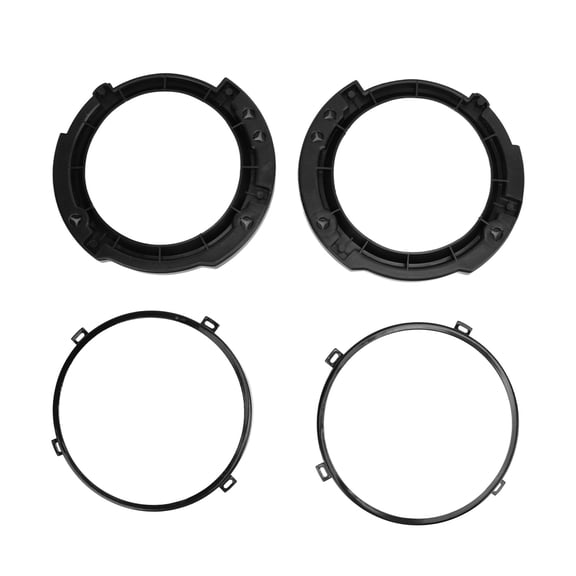 YAHHU 7 Inch Round Headlight Mounting Retaining Bracket Ring Set with Headlight Metal Ring Black Replacement for Jeep Wrangler JK 2007-2017 (7 inches / 17.78 cm)