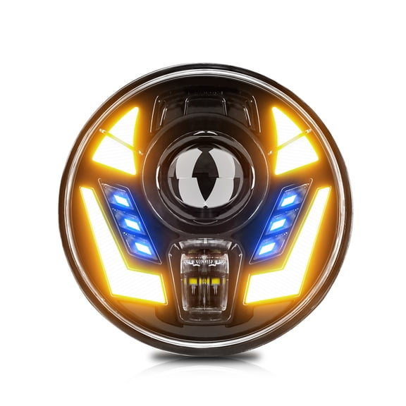 YAHHU 7 Inch Round LED Headlight Waterproof DRL Turn Signal High Low Beam Replacement for Jeep Chevy Ford Hummer Mazda