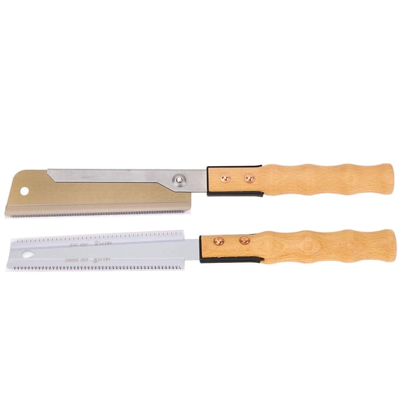 YAHHU 7" Pocket Hand Saw SK5 HighCarbon Steel, TripleEdge Teeth, Ergonomic Bamboo Handle, Flush Cut for Wood, PVC & ABS