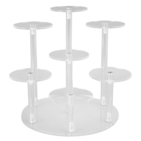 YAHHU 7Tier Acrylic Cupcake Stand, Elegant 2.4 Platform, Versatile Display for Desserts, Jewelry & Cosmetics