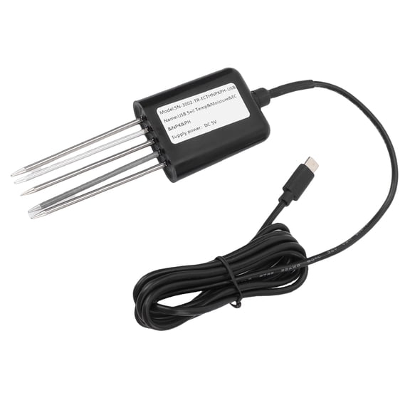 YAHHU 7 in 1 Soil NPK Sensor Stainless Steel Water Proof Temperature Humidity Detector Soil Nutrient Tester for Garden Farm Orchard