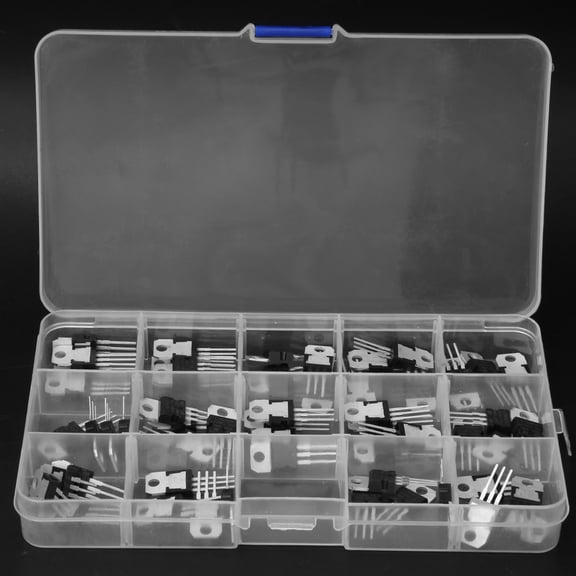 YAHHU 70-Piece 14 Values Three Terminal Positive & Negative Voltage Regulator Transistor Assortment Set Kit, Electronic Components for Over Current Protection, 18.00x10.00x2.00 Inches