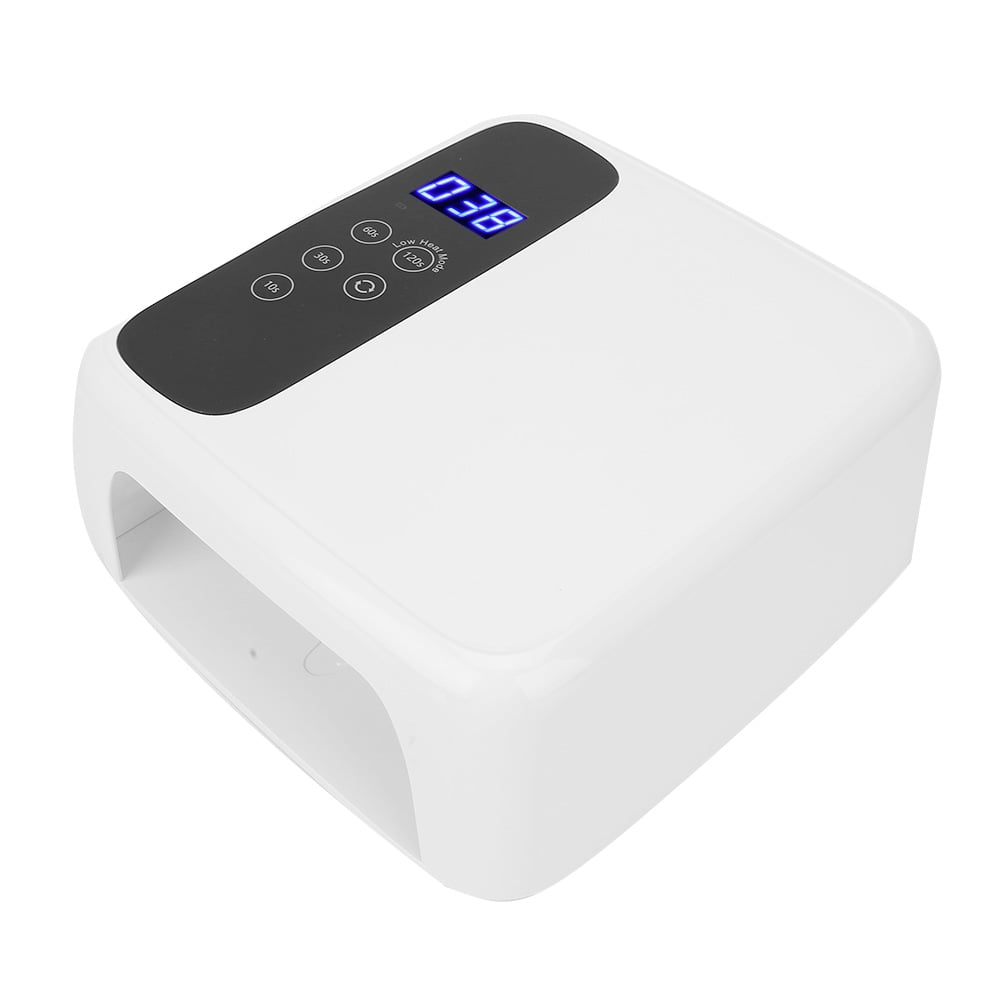 YAHHU 72W Nail Lamp Gel Nail Polish Dryer Quick Drying Nail Art Machine, Rechargeable, LED Display, White (10 inches / 25.4 cm)