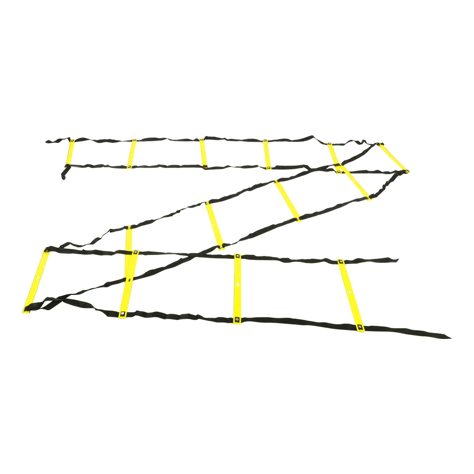 YAHHU 7M 14 Rung Agility Speed Ladder Stairs Yellow Fitness Soccer Football Speed Ladder Equipment for Outdoor and Indoor Athletic Training (18.5 inches / 47 cm)