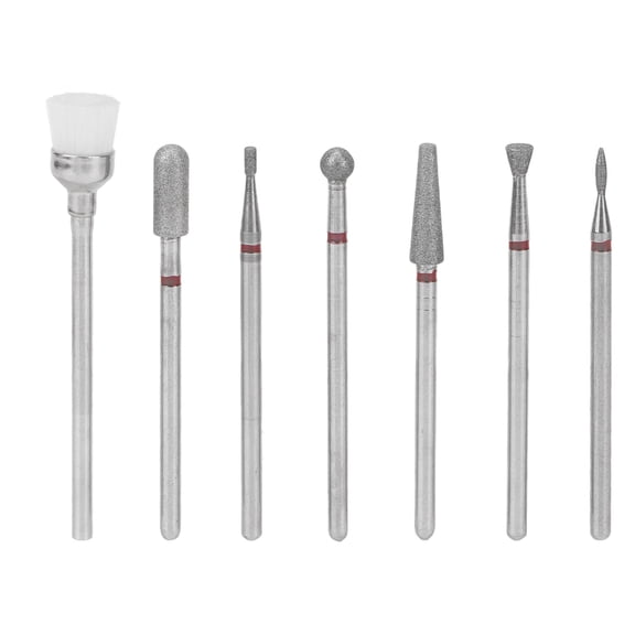 YAHHU 7pcs Tungsten Carbide Nail Drill Bits Set Rotatable Fast Remove Coarse Skin Portable Manicure Grinding Head Kit