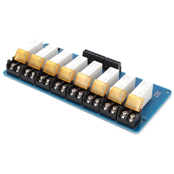 YAHHU 8 Channel Relay Module Solid State SSR Distribution Control Equipment 5A DC-DC 5V-220V for Arduino, 7.48 inches / 19 cm Length, 1 Pack