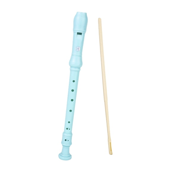 YAHHU 8-Hole Soprano Recorder Instrument High Pitched C-Tone Flute Clarinet with Cleaning Stick ABS Resin for Beginners Professionals G Fingering Blue (12.8 inches / 32.5 cm)