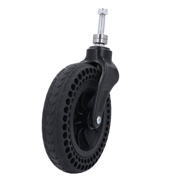 YAHHU 8 Inch Universal Swivel Caster Wheel Non Slip TPE Rubber Solid Replacement for Trolley Material Handling Cart 165 Lb 75KG Load Capacity Single Pack Black