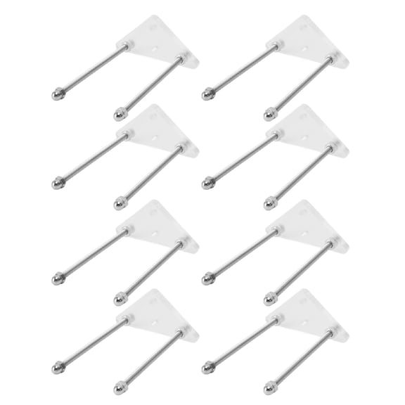 YAHHU 8 Packs Skateboard Wall Mount Acrylic Display Rack Storage Hanger for Horizontal and Vertical Use - 2.5 x 1.2 x 3.15 inches / 6.2 x 3.1 x 8 cm