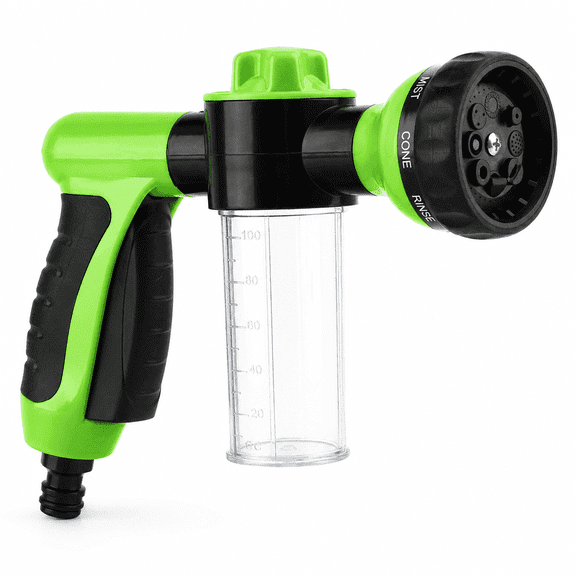 YAHHU 8-Pattern Car Wash Foam Sprayer,Dual-Use Hose Nozzle for Car Detailing, Garden & Home Cleaning