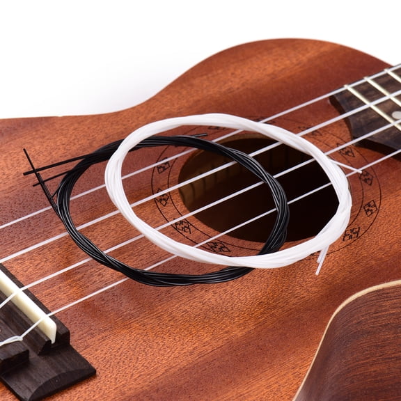 YAHHU 8-Piece Premium Nylon Ukulele String Set for 21-Inch Soprano 23-Inch Concert 26-Inch Tenor Ukuleles, High-Fidelity Acoustic Replacement Parts, Pack of 2 (Black and White)