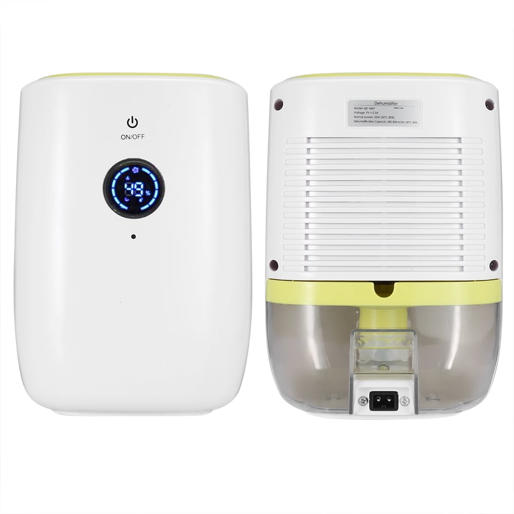 YAHHU 800ML Portable Auto-Off Electric Air Dehumidifier for Home, White (6.3 x 5.5 x 8.7 inches / 16 x 14 x 22 cm)