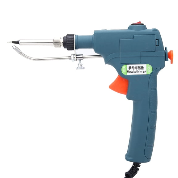 YAHHU 80W Handheld Internal Heating Soldering Iron Kit, Automatic Solder Tin Gun, 220V EU Plug, 6 Pieces Repair Tool Set, Green (9.84 inches / 25 cm)