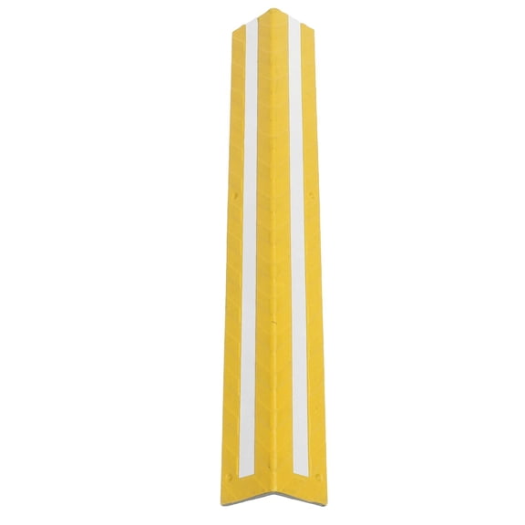 YAHHU 80cm Garage Wall Corner Guard – Flexible Rubber, Reflective Strip, Anti-Collision, Yellow, 32.28” Length