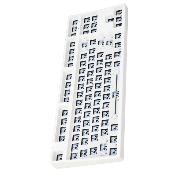 YAHHU 87 Key RGB Mechanical Keyboard DIY Kit TKL Layout Switch Hot Swap ABS Aluminum Alloy Modular Gaming Setup White (15.75 inches / 40 cm)