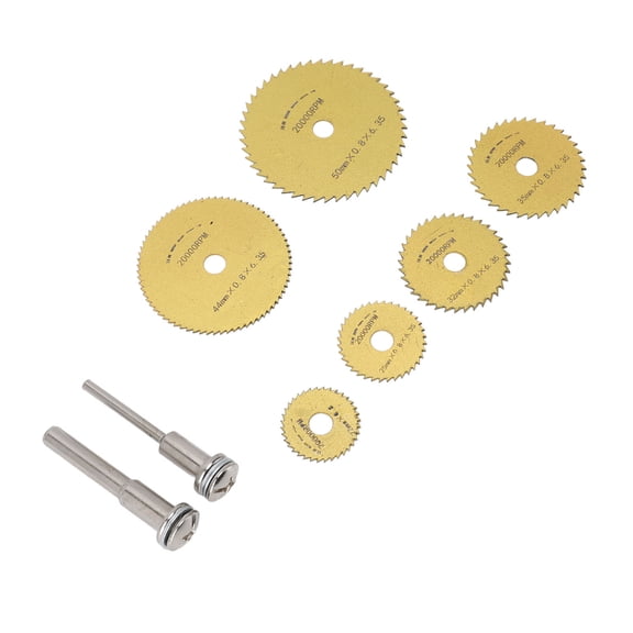 YAHHU 8Pcs High Speed Steel Cutting Disc Set Mini Ultra Thin Incisive HSS Saw Blade for Wood Metal Steel Gold Precision Rotary Slitting Tools Wheel Kit 19x12x1 Inches / 48.2x30.4x2.5 cm
