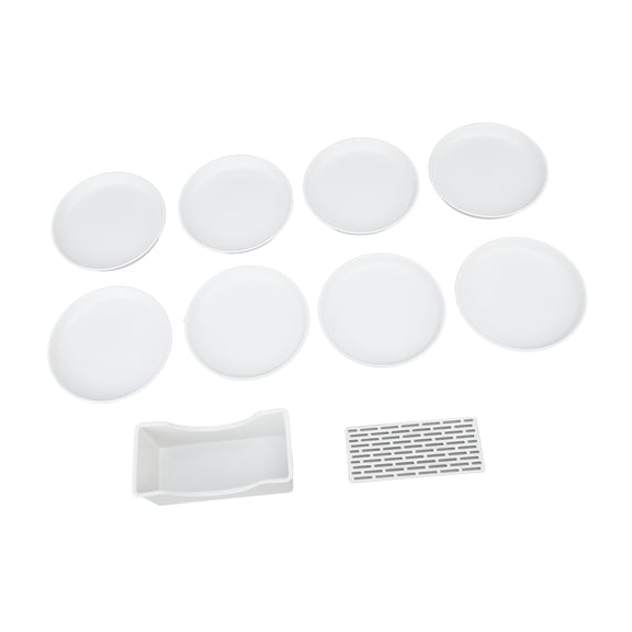 YAHHU 8Pcs Wheat Straw Round Plate Set 5.9 inches / 15 cm Bone Spitting Dish with Drainage Basket for Serving Snacks Fruits and Desserts Home Tableware Collection