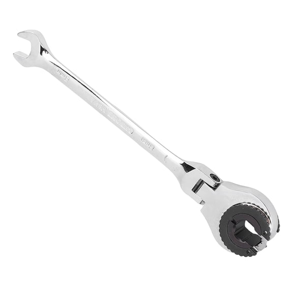 YAHHU 8mm Open Flexible Head Ratcheting Wrench, 180 Degree Adjustable Angle Spanner with 72 Teeth, Durable CR-V Steel Fuel Brake AC Tubing Repair Tool (16.0x4.0x2.0 inches / 40.6x10.2x5.1 cm)