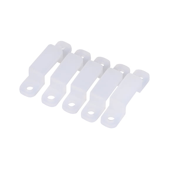 YAHHU 8mm Silicone Holder Clips for Fixing 3528 5050 1210 RGB LED Strip Lights, Waterproof Soft Light Bar Casing Buckles Fasteners (8mm / 0.31 inches, 100 Pack White)