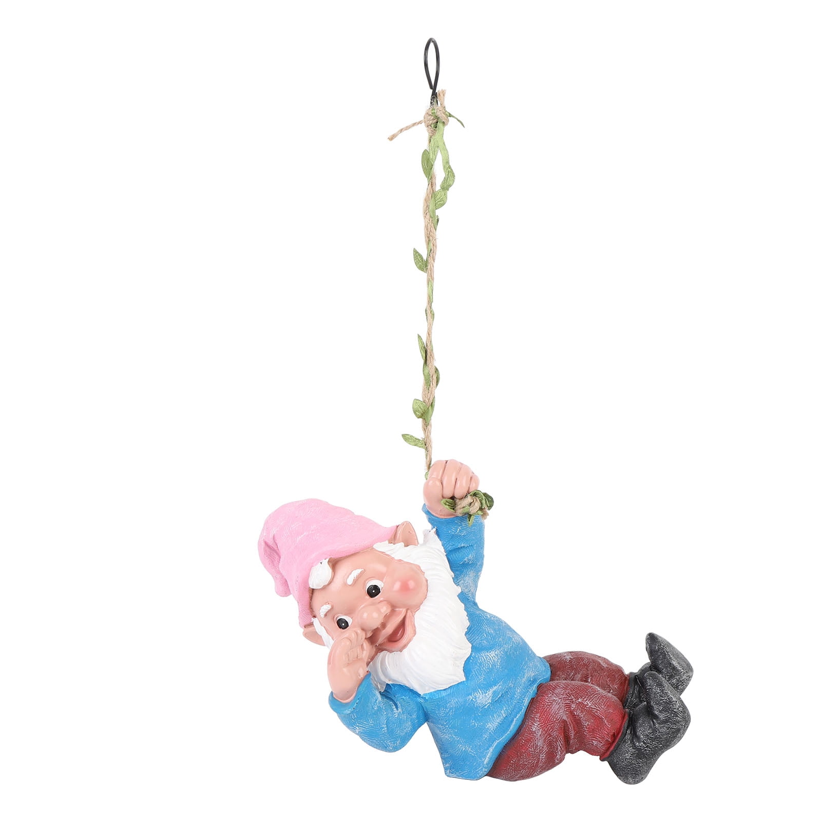 YAHHU 9.45 in Climbing Gnome Figurine Garden Statue Realistic Funny Tree Decoration, Blue