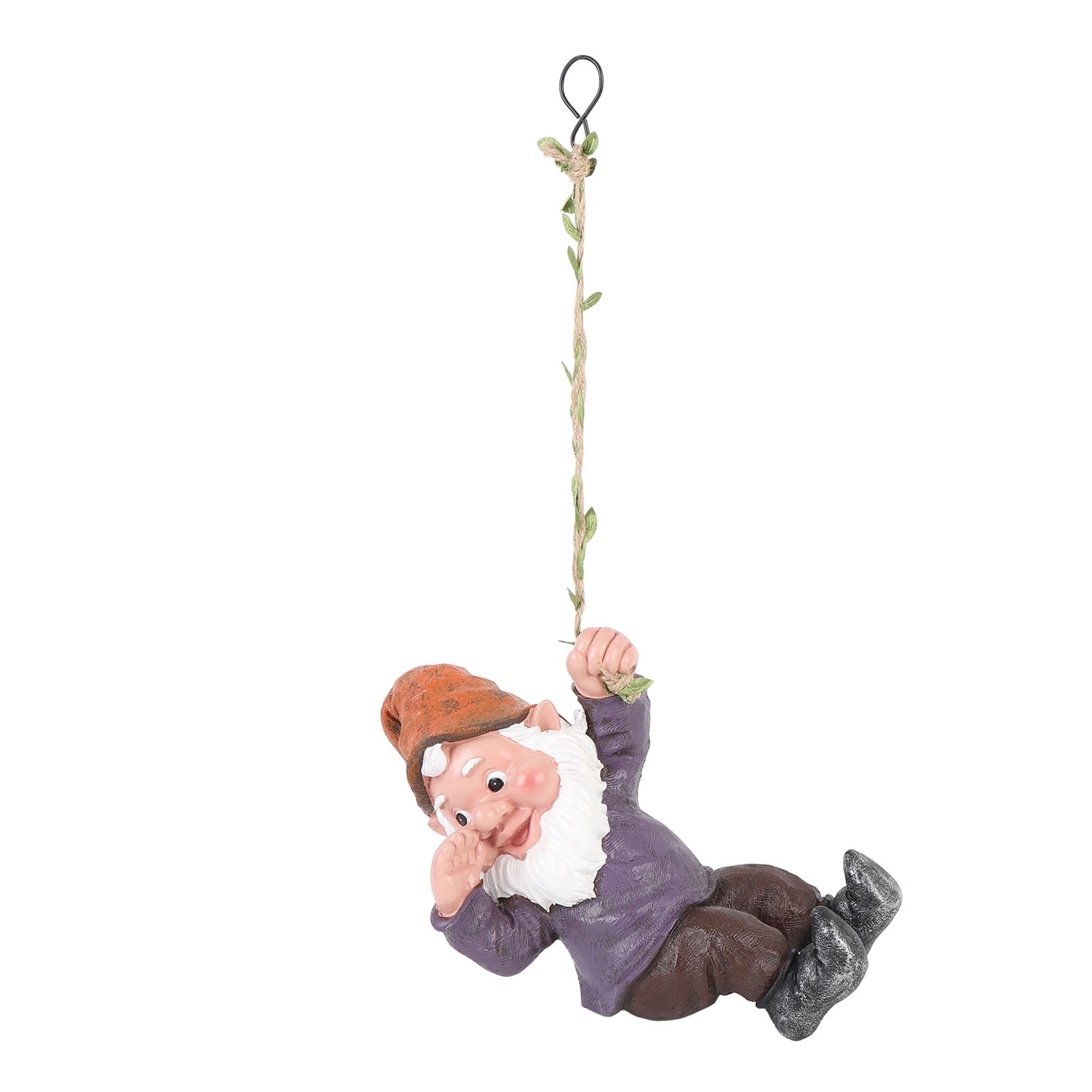 YAHHU 9.45 in Climbing Gnome Figurine Garden Statue Realistic Funny Tree Decoration, Violet