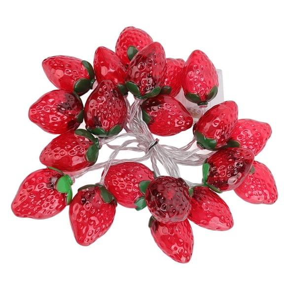 YAHHU 9.8ft BatteryOperated Fruit String Lights  20 LED Strawberry Lamps, LowPower, Indoor/Outdoor Party Decor