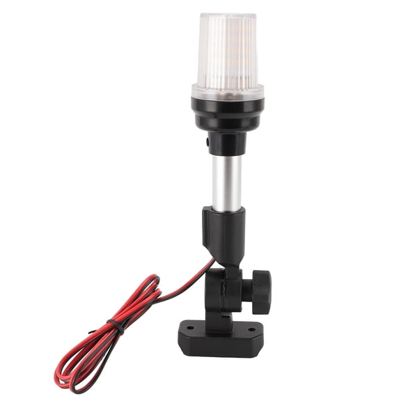 YAHHU 9 Inch LED Anchor Light Omnidirectional Boat Stern Navigation Light Fold Down Waterproof Stern Warning Lamp for Marine Pontoon Flats Bass Boats 12-24V IP67