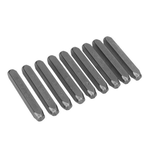 YAHHU 9 Pcs Number Stamp Set Professional 5mm Number Punch Set with Storage Box for Jewelry Craft Stamping Leather