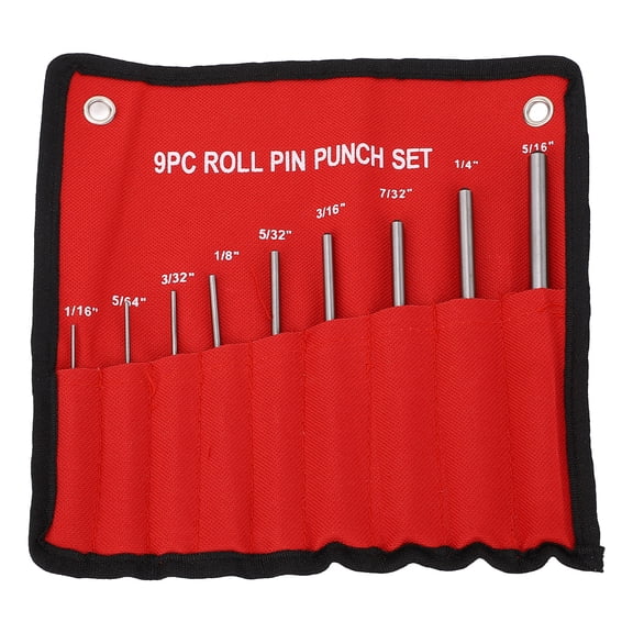 YAHHU 9 Pcs Roll Pin Punch Set 1/16 To 5/16 Inch High Speed Steel Pin Punch Tool for Automotive Watch Repair Jewelry Craft