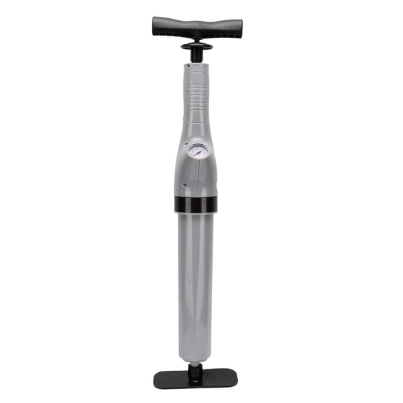 YAHHU 9-in-1 Air Pressure Plunger Kit, Heavy Duty Toilet Sewer Pipeline Kitchen Sink Drain Clog Remover Dredge Tool with Barometer and 5 Interchangeable Heads for Bathroom Tub Shower, Gray